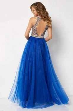 Studio 17 - 12667 Illusion Jewel Crystal Festooned Tulle Gown