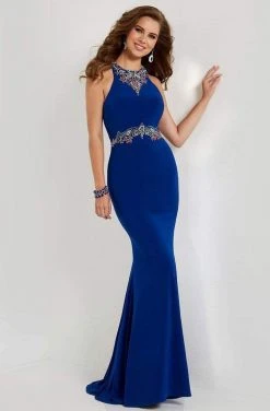 Studio 17 - 12669 Multi-Colored Beaded Halter Jersey Sheath Dress Formal Gowns