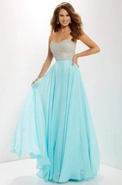 Formal Gowns Studio 17 - 12670 Rhinestone Accented Chiffon A-line Dress