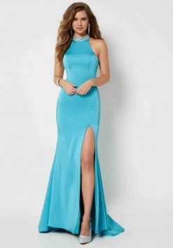 Formal Gowns Studio 17 - 12677 Ladder Banded Racerback Jersey Gown