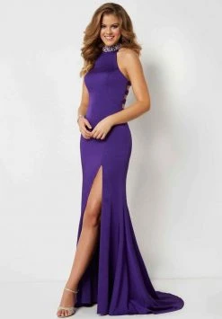 Formal Gowns Studio 17 - 12677 Ladder Banded Racerback Jersey Gown 8 Formal Gowns Studio 17 - 12677 Ladder Banded Racerback Jersey Gown