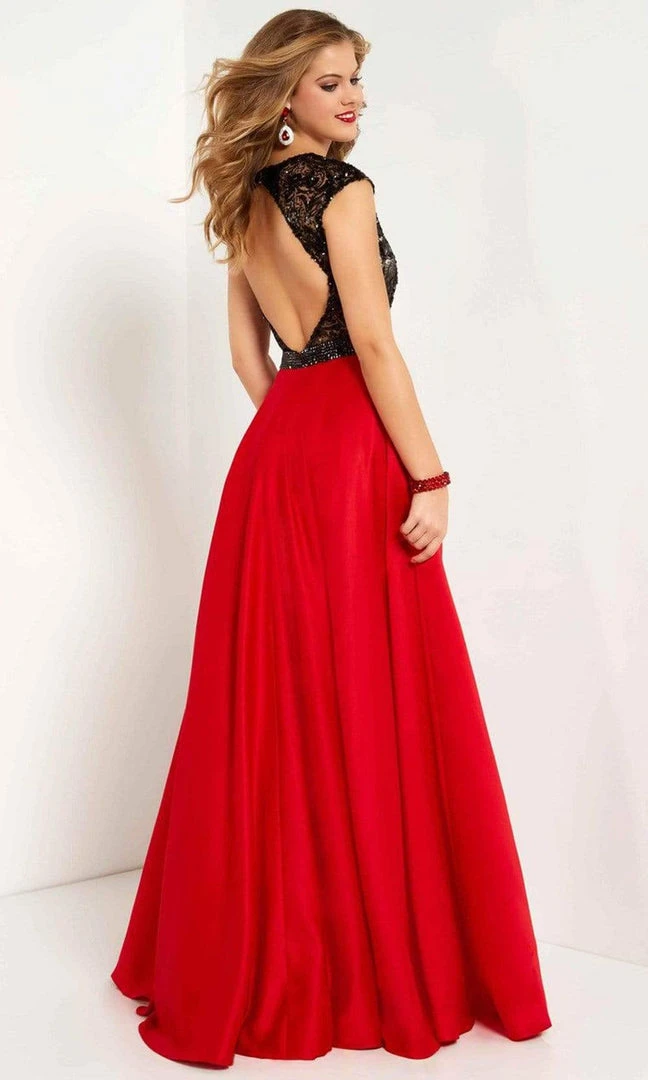 Studio 17 - 12699 Sequined Lace Illusion Jewel Satin A-line Gown Formal Gowns 4 Studio 17 - 12699 Sequined Lace Illusion Jewel Satin A-line Gown Formal Gowns