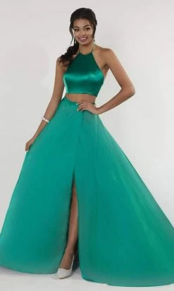 Studio 17 - 12705 Two-Piece Halter Croptop A-Line Gown Formal Gowns