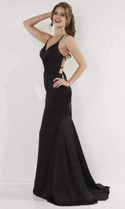 Studio 17 - 12749 V Neck Strappy Open Back Silk Charmeuse Mermaid Gown Formal Gowns