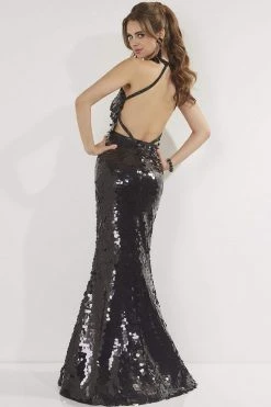 Studio 17 - 12757 Pieties Sequined Halter Evening Gown Formal Gowns