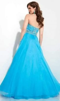 Formal Gowns Studio 17 - Strapless Low Open Back Embellished Gown 12610 - 1 Pc Turquoise In Size 12 Available