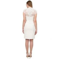 Sue Wong Bedazzled Bolero Sheath Dress Cocktail Dress - 1 Pc Ivory In Size 12 Available