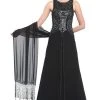 Sue Wong - Bejeweled Bateau Neck A-line Dress N5338 1 Sue Wong - Bejeweled Bateau Neck A-line Dress N5338