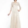 Sue Wong - Embroidered Bateau A-Line Dress W5300