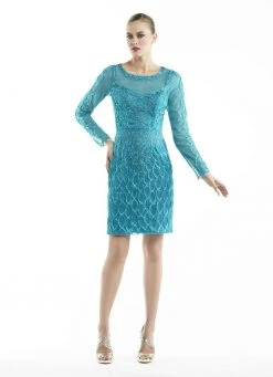 Sue Wong - Embroidered Illusion Scoop Neck Dress N5412 Cocktail Dresses