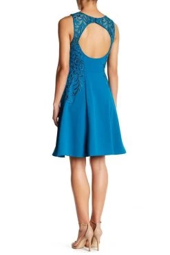 Cocktail Dresses Sue Wong - Embroidered Jewel Neck A-line Dress N5403