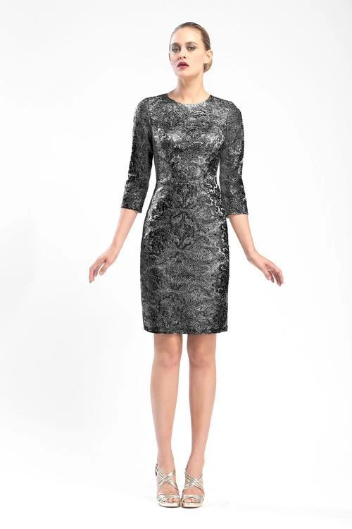 Sue Wong - Jewel Neck Sheath Dress N5551 Cocktail Dresses 3 Sue Wong - Jewel Neck Sheath Dress N5551 Cocktail Dresses