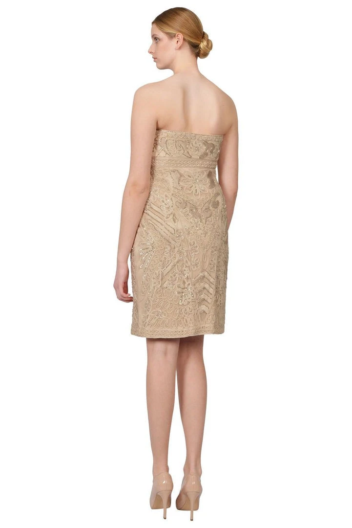 Cocktail Dresses Sue Wong - N3145 Strapless Soutache Adorned Sheath Dress 4 Cocktail Dresses Sue Wong - N3145 Strapless Soutache Adorned Sheath Dress