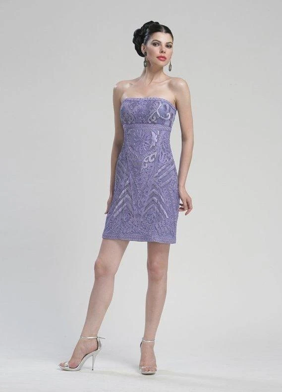 Cocktail Dresses Sue Wong - N3145 Strapless Soutache Adorned Sheath Dress 7 Cocktail Dresses Sue Wong - N3145 Strapless Soutache Adorned Sheath Dress