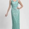 Sue Wong - N4110 Ribbon Embellished Cowl Evening Dress