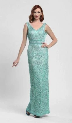 Sue Wong - N4110 Ribbon Embellished Cowl Evening Dress