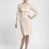 Cocktail Dresses Sue Wong - N4118 Bateau Neck Embellished Lace Cocktail Dress