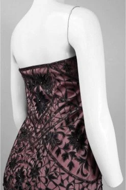 Sue Wong - N4134 Strapless Lace Overlay A-line Gown