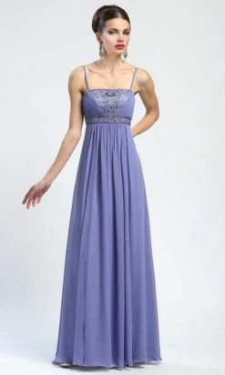 Sue Wong - N4219 Beaded A-line Dress - 1 Pc Periwinkle In Size 2 Available Formal Gowns