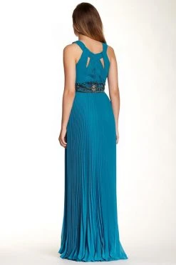 Formal Gowns Sue Wong - N4312 Pleated Embroidered Empire Waist Sheath Gown