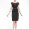 Sue Wong - N5334 Cap Sleeve Adorned Illusion Peplum Dress Cocktail Dresses