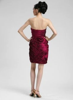 Sue Wong - Ruched Rosette Straight Across Neck Dress C3333
