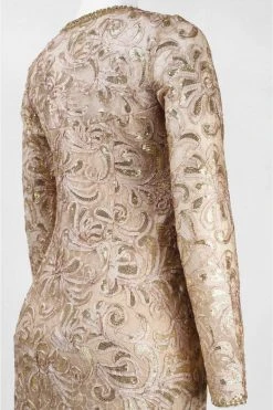 Sue Wong - Sequined Paisley Sheath Dress N5115