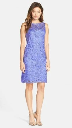 Sue Wong Sleeveless Beaded Short Dress In Periwinkle N5234 - 1 Pc Periwinkle In Size 6 Available Cocktail Dresses