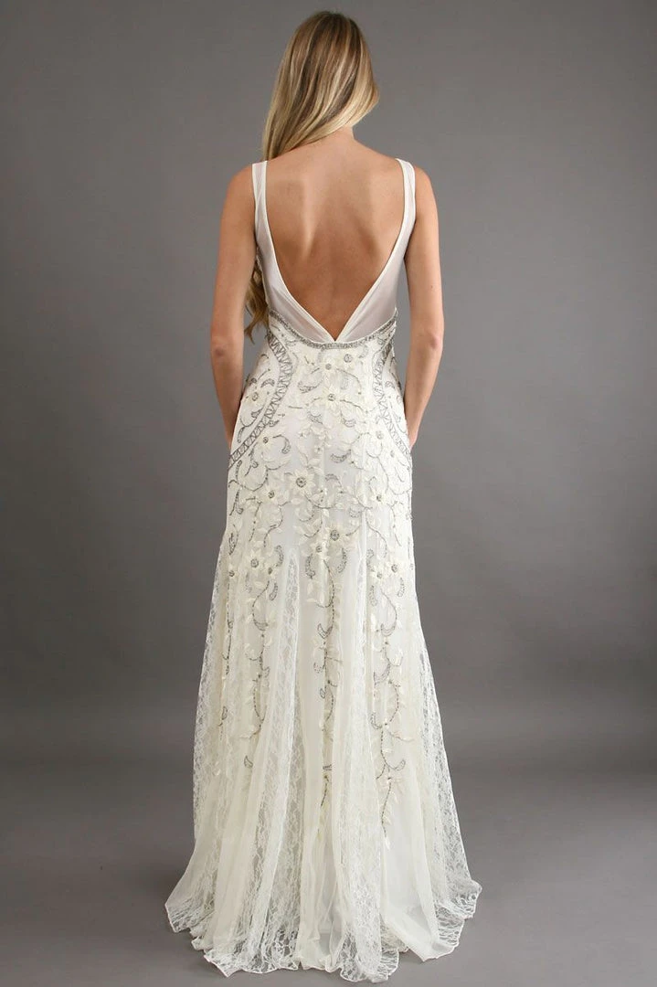 Sue Wong Sleeveless Embellished Long Dress N1118 - 1 Pc Ivory In Size 6 Available 7 Sue Wong Sleeveless Embellished Long Dress N1118 - 1 Pc Ivory In Size 6 Available