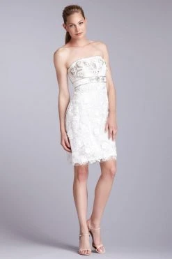 Cocktail Dresses Sue Wong - Strapless Embroidered Cocktail Dress N1216