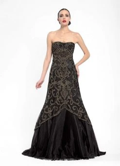 Formal Gowns Sue Wong - Sweetheart Flutter Trumpet Gown N5360 - 1 Pc Champagne In Size 4 Available
