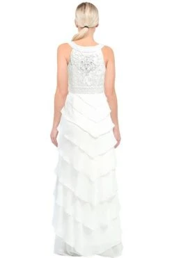 Sue Wong W5133 Sleeveless Chiffon Dress - 1 Pc White In Size 2 Available Formal Gowns