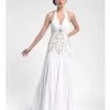 Sue Wong W5231 Sequined Art Deco Halter Dress - 1 Pc White In Size 8 Available 1 Sue Wong W5231 Sequined Art Deco Halter Dress - 1 Pc White In Size 8 Available