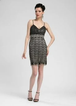 Cocktail Dresses Sue Wong - Zigzag Cocktail Dress N3360