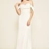 Formal Gowns Tadashi Shoji - Amishta Off-The-Shoulder Crepe Gown ALG19170LBR - 1 Pc Ivory In Size 4 Available