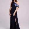 Formal Gowns Tadashi Shoji - Draped Shoulder Evening Gown ALG19719L - 1 Pc Royal Navy In Size 10 Available 2 Formal Gowns Tadashi Shoji - Draped Shoulder Evening Gown ALG19719L - 1 Pc Royal Navy In Size 10 Available