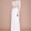 Tadashi Shoji - Reeser Geometric Sequin Long Gown - 1 Pc Ivory/Nude In Size 16 Available