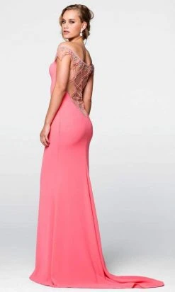 Tarik Ediz - 50057 Off The Shoulder Sheath Dress - 1 Pc Cream In Size 2 Available Formal Gowns