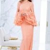 Tarik Ediz - 50062 Ruffled Bell Sleeve Illusion Gown Formal Gowns 1 Tarik Ediz - 50062 Ruffled Bell Sleeve Illusion Gown Formal Gowns