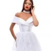 Tarik Ediz - 50226 Taffeta Off-Shoulder Lace A-line Dress Cocktail Dresses
