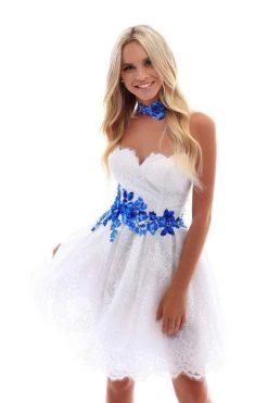 Cocktail Dresses Tarik Ediz - 50236 Lace Sweetheart Flower Applique A-line Dress