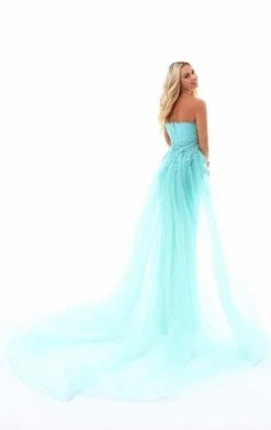 Formal Gowns Tarik Ediz - 50257 Floral Embroidered Strapless Tulle Overskirt Gown 22 Formal Gowns Tarik Ediz - 50257 Floral Embroidered Strapless Tulle Overskirt Gown