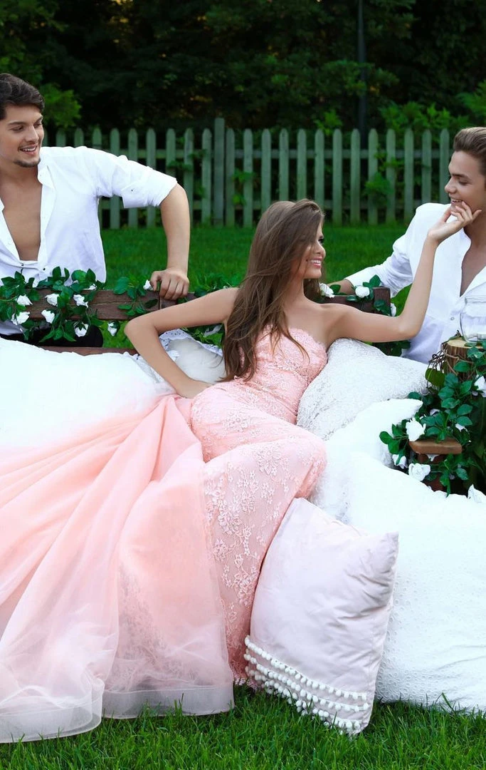 Formal Gowns Tarik Ediz - 50257 Floral Embroidered Strapless Tulle Overskirt Gown 11 Formal Gowns Tarik Ediz - 50257 Floral Embroidered Strapless Tulle Overskirt Gown