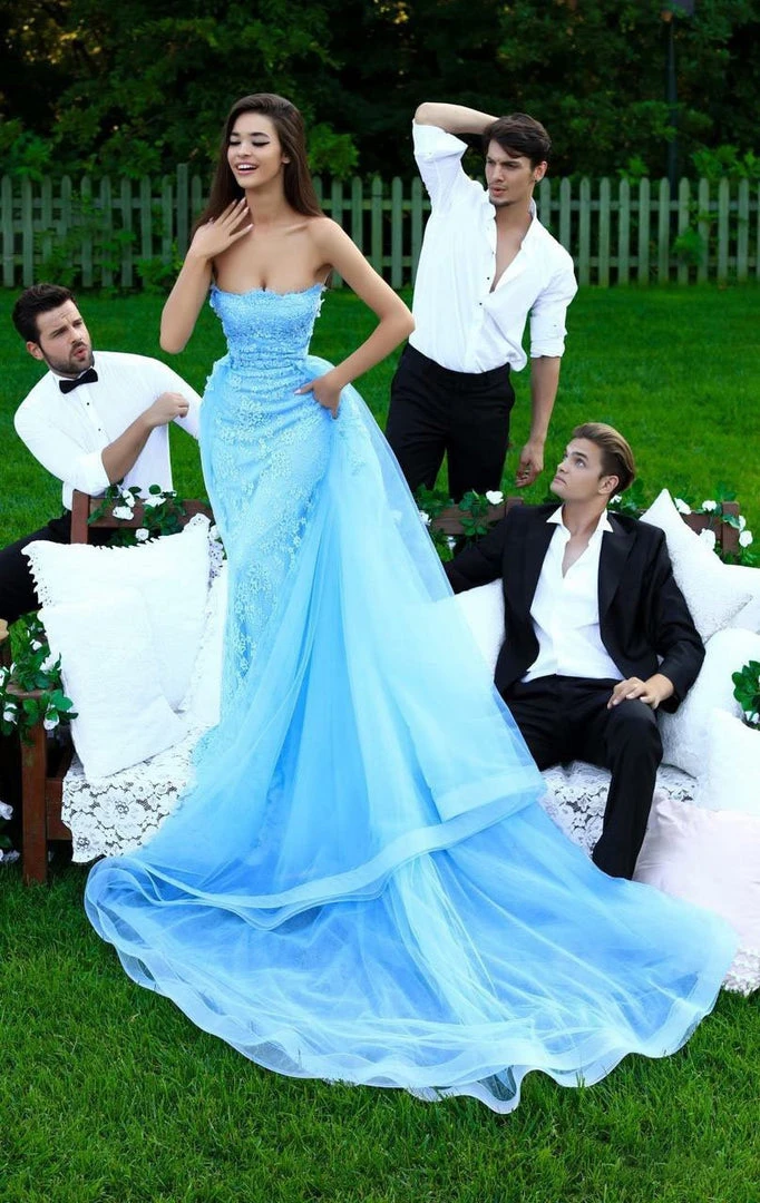 Formal Gowns Tarik Ediz - 50257 Floral Embroidered Strapless Tulle Overskirt Gown 12 Formal Gowns Tarik Ediz - 50257 Floral Embroidered Strapless Tulle Overskirt Gown