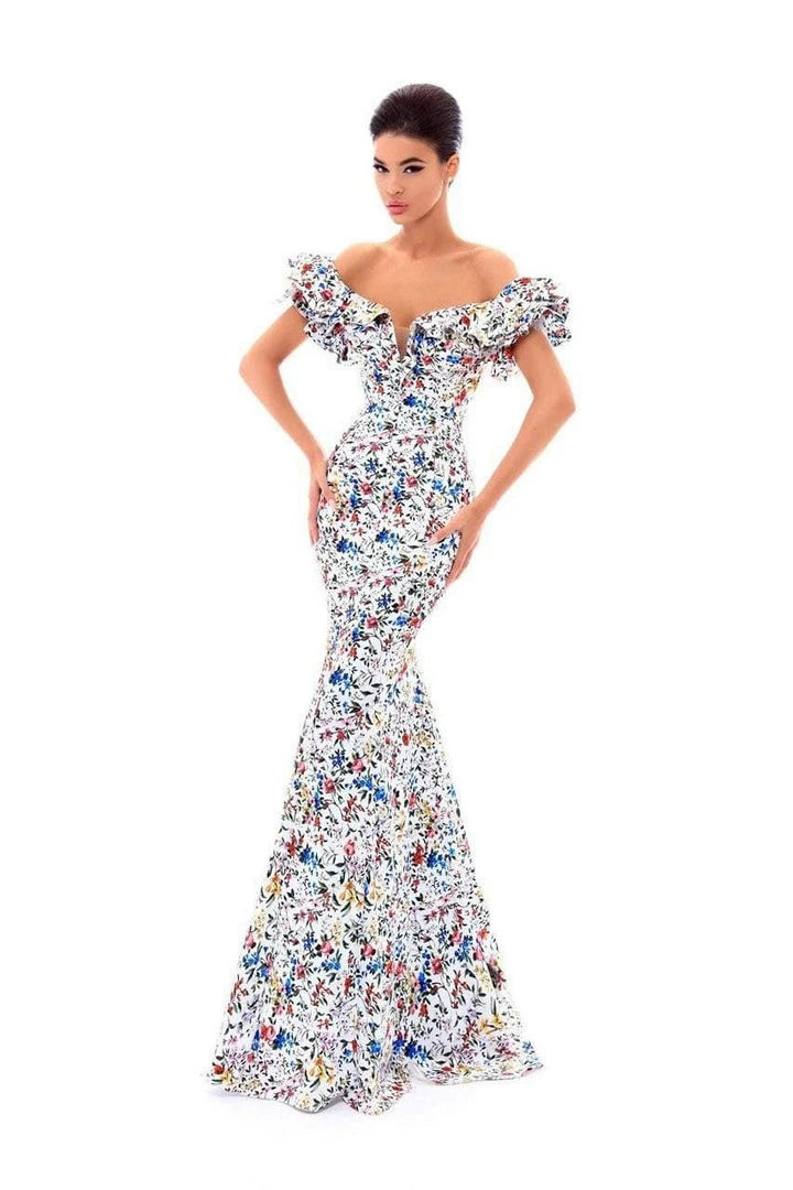 Formal Gowns Tarik Ediz - 50306 Ruffled Off Shoulder Mermaid Dress 3 Formal Gowns Tarik Ediz - 50306 Ruffled Off Shoulder Mermaid Dress