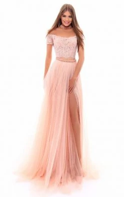 Tarik Ediz - 50311 Two Piece Off Shoulder Evening Gown