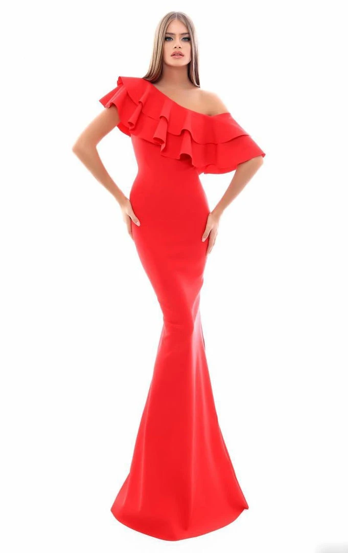 Tarik Ediz - 50318 Tiered Ruffle Asymmetrical Mermaid Gown 3 Tarik Ediz - 50318 Tiered Ruffle Asymmetrical Mermaid Gown