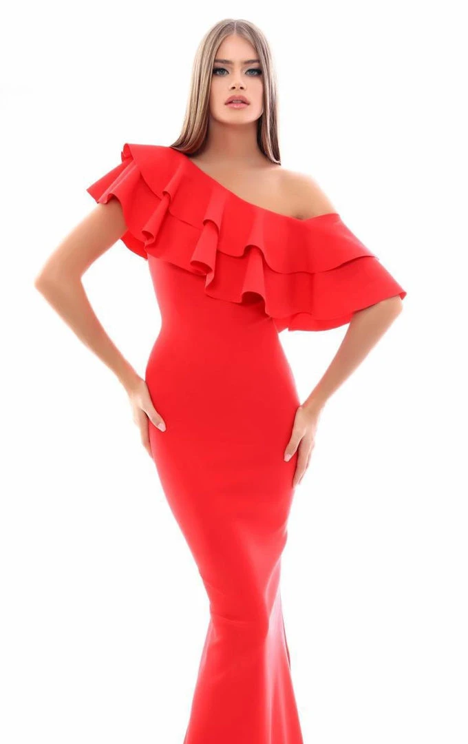 Tarik Ediz - 50318 Tiered Ruffle Asymmetrical Mermaid Gown 5 Tarik Ediz - 50318 Tiered Ruffle Asymmetrical Mermaid Gown