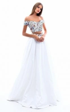 Tarik Ediz - 50321 Two Piece Off Shoulder A-line Dress Formal Gowns