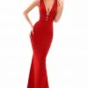 Formal Gowns Tarik Ediz - 50336 Plunging V-Neck Tri-Band Mermaid Gown